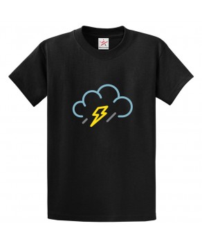 Thunder Weather Icon Unisex Classic Kids and Adults T-Shirt